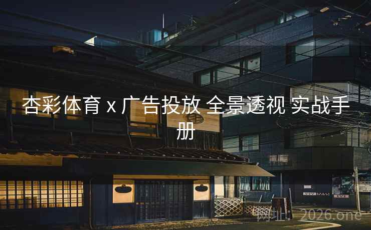 杏彩体育 x 广告投放 全景透视 实战手册